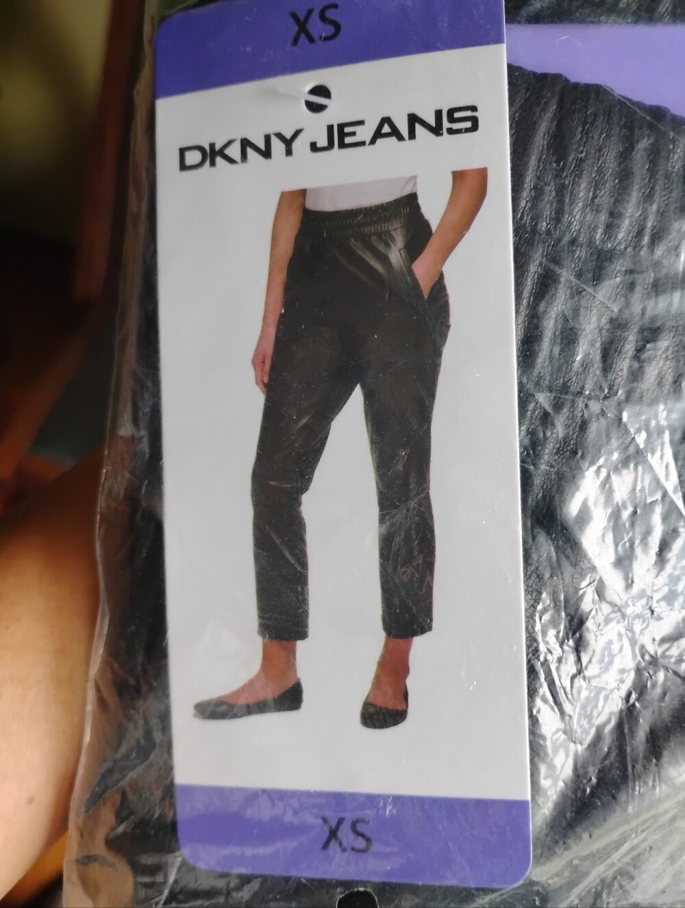 DKNY Faux Leather Black Pants XS NWT
